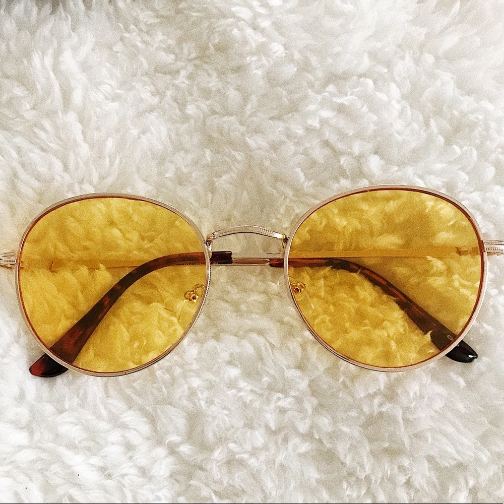 Yellow tinted sunglasses
